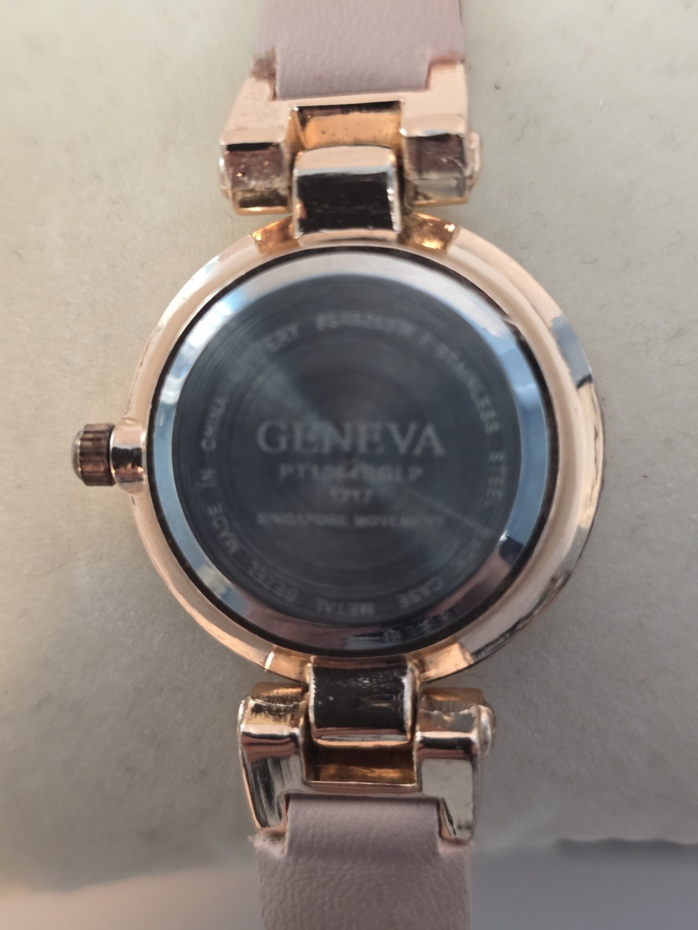 Geneva Rose Gold-Tone Case Watch with Pink Strap - Picture 3 of 5